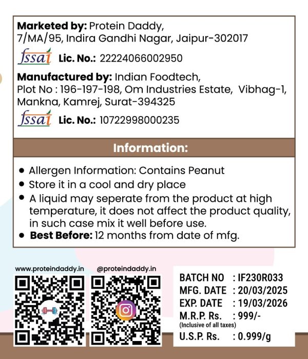 High Protein Classic Smooth Peanut Butter with Added Pea Protein – 32g Protein per 100g[1kg] - Image 3